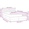 vidaXL Boxspringbett mit Matratze & LED Dunkelgrau 140x220 cm Samt