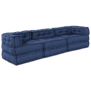 vidaXL Modulare Sofagarnitur Stoff Indigo 210 x 70 x 56 cm