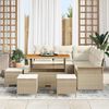 vidaXL Garten-Sofa-Set mit Kissen mit Speicher 9 pcs Beige und Creme