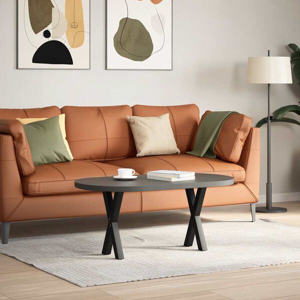 vidaXL Couchtischbeine X-Form 2 Stk. Schwarz 38x(42-43) cm Stahl