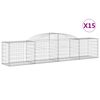 vidaXL Gabionen mit Hochbogen 15 Stk. 300x50x60/80 cm Verzinktes Eisen