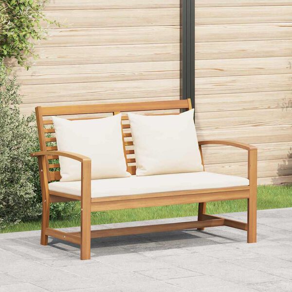vidaXL Bank Braun und Creme 110 x 66 x 76 cm Massivholz Teak