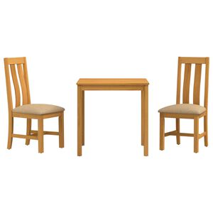 vidaXL Essgruppe 3 stk. Beige Massivholz Eiche