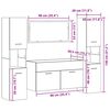 vidaXL 4-tlg. Badm&ouml;bel-Set Artisan-Eiche Holzwerkstoff