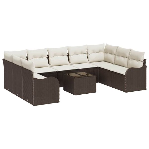 vidaXL Gartensofa-set Braun Poly-Rattan