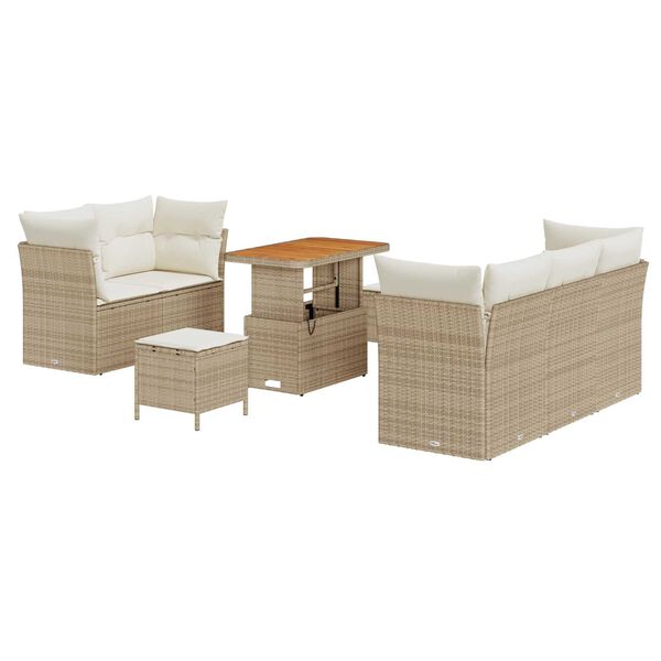 vidaXL Garten-Sofa-Set 8 pcs Beige Poly-Rattan