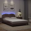 vidaXL Bettgestell "Viana" mit LED ohne Matratze Braun 140x190 cm