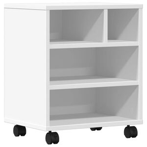 vidaXL Druckerst&auml;nder mit Rollen Wei&szlig; 41x32x48 cm