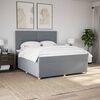vidaXL Boxspringbett mit Matratze Hellgrau 180x200 cm Stoff