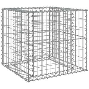 vidaXL Gabionenkorb Silbern 70x70x65 cm Verzinktes Eisen