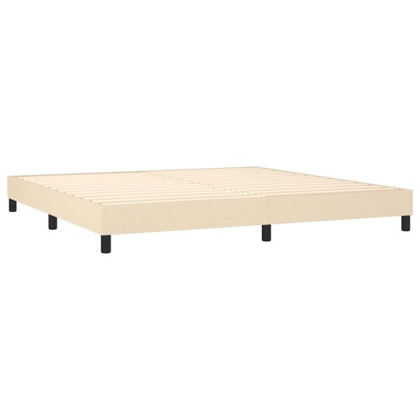 vidaXL Boxspringbett mit Matratze Creme 200x200 cm Stoff