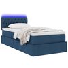vidaXL Bett mit Stauraum und LED mit Matratze Blau 90 x 190 cm Stoff