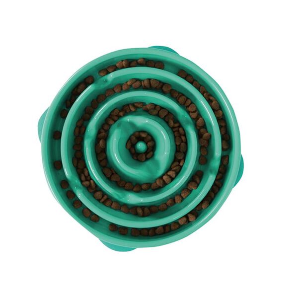 Outward Hound Anti-Schling-Napf f&uuml;r Hunde Slo Bowl Blaugr&uuml;n 1578