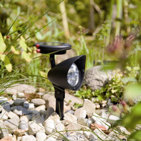 Luxform Solar LED Strahler Lazise 2 Stk. Schwarz 44239