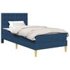 vidaXL Bettgestell mit Matratze mit Kopfteil Blau 90 x 190 cm Stoff