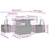 vidaXL Garten-Sofa-Set mit Kissen mit Kissen 5 pcs Schwarz und Braun