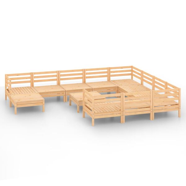 vidaXL 12-tlg. Garten-Lounge-Set Massivholz Kiefer