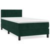 vidaXL Boxspringbett mit Matratze Dunkelgr&uuml;n 100x200 cm Samt