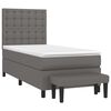 vidaXL Boxspringbett mit Matratze Grau 100x200 cm Kunstleder