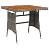 vidaXL Gartentisch Grau 70x70x72 cm Poly Rattan & Massivholz Akazie