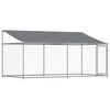 vidaXL Hundezwinger mit Dach und T&uuml;r Grau 4x2x2 m Verzinkter Stahl