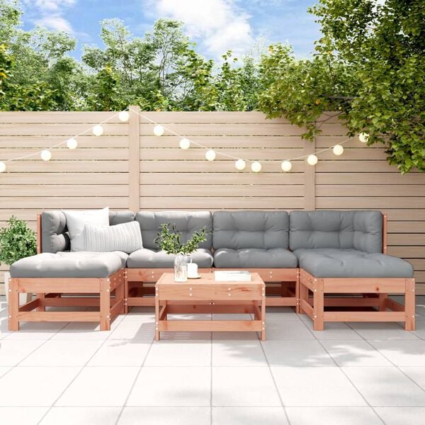 vidaXL 7-tlg. Garten-Lounge-Set Massivholz Douglasie