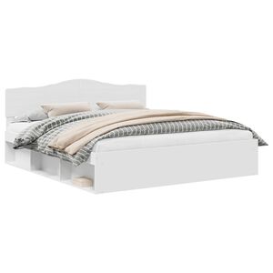 vidaXL Bettrahmen mit Kopfteil Wei&szlig; 180 x 200 cm Massives Kiefernholz