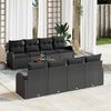 vidaXL Gartensofa-set mit Speicher 9 pcs Schwarz Poly-Rattan