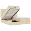 vidaXL Ottoman-Bett mit Matratzen Creme 200x200 cm Stoff