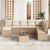 vidaXL Gartensofa-set mit Speicher 9 pcs Beige und Creme Poly-Rattan
