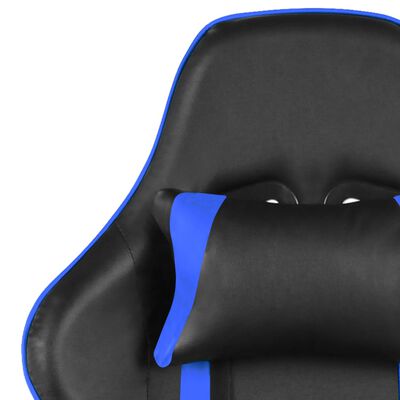 vidaXL Gaming-Stuhl mit Fußstütze Drehbar Blau PVC