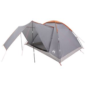 vidaXL Campingzelt 6 Personen Grau und Orange Polyester und Stahl