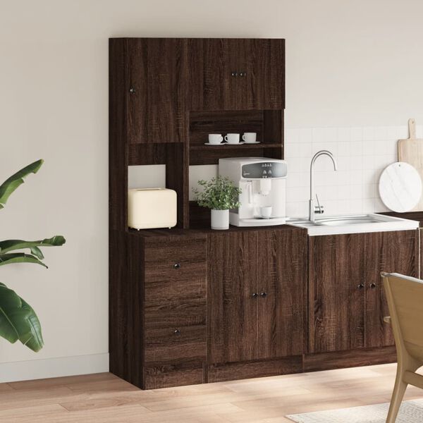 vidaXL K&uuml;chenschrank Braun Eichen-Optik 95x50x180 cm Holzwerkstoff