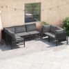 vidaXL Garten-Sofa-Set mit Kissen 6 pcs Anthrazit Stahl
