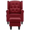 vidaXL Massagesessel mit Hocker Weinrot Stoff