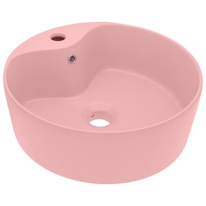 vidaXL Luxus-Waschbecken mit &Uuml;berlauf Matt Rosa 36x13 cm Keramik
