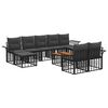 vidaXL Outdoor-Sofagarnitur 10 stk. Schwarz und Dunkelgrau Polyester