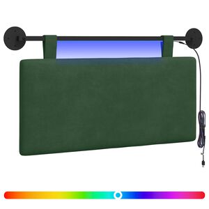 vidaXL H&auml;ngendes Kopfteil Mit LED Licht Dschungelgr&uuml;n Cordstoff