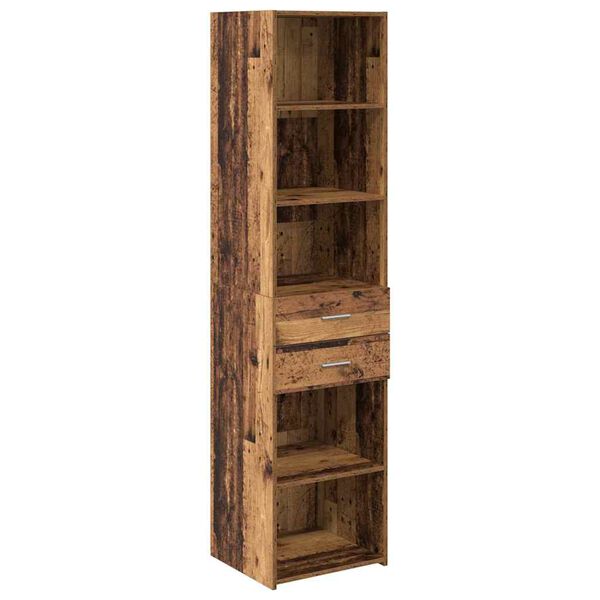 vidaXL Highboard Altholz 45 x 42,5 x 185 cm Holzwerkstoff