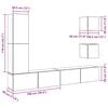 vidaXL 5-tlg. TV-Schrank-Set Wandmontage Altholz-Optik Holzwerkstoff