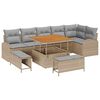 vidaXL Garten-Sofa-Set mit Kissen mit Kissen 9 pcs Beige und Hellgrau