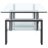 vidaXL Couchtisch Grau Transparent 95x55x40 cm Hartglas