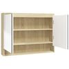 vidaXL Spiegelschrank f&uuml;rs Bad 80x15x60 cm MDF Wei&szlig; und Eiche-Optik