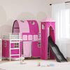 vidaXL Kinderloftbett Wei&szlig; und Rosa 74,5 x 190 cm Metall
