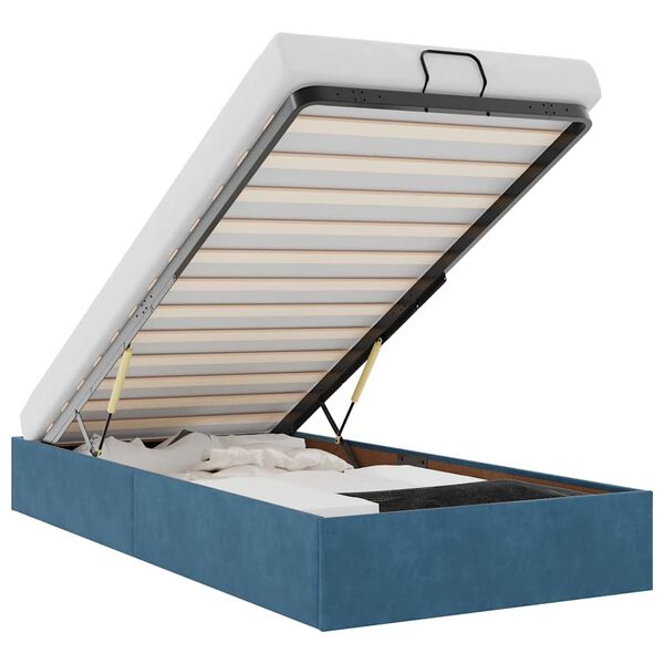 vidaXL Ottoman-Bett ohne Matratze Dunkelblau 90x190 cm Samt