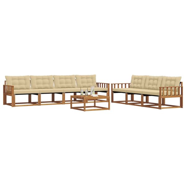 vidaXL Outdoor-Sofagarnitur mit Kissen 8 pcs Natur und Beige