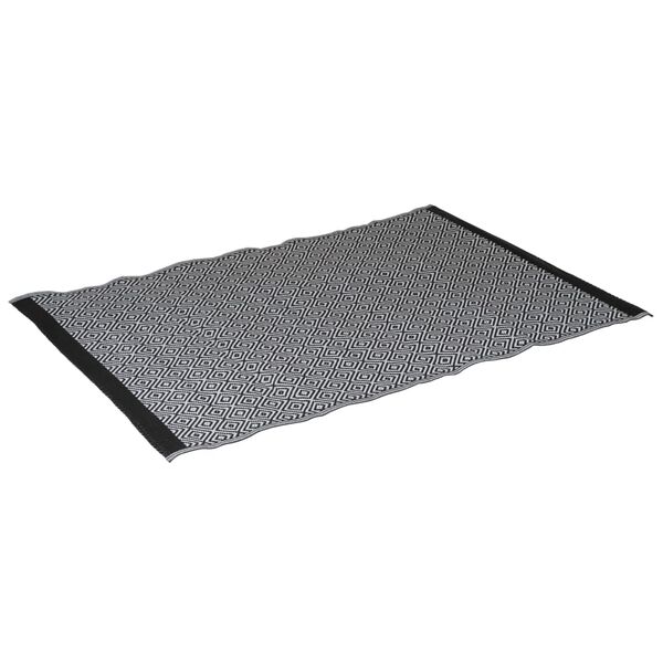 Bo-Camp Au&szlig;enteppich Chill mat Beach 1,8&times;1,2 m Schwarz und Wei&szlig;