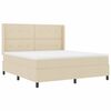 vidaXL Boxspringbett mit Matratze Creme 180 x 200 cm Stoff