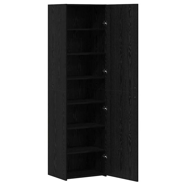 vidaXL Highboard 2 pcs Schwarz Eichen-Optik 50 x 42,5 x 185 cm