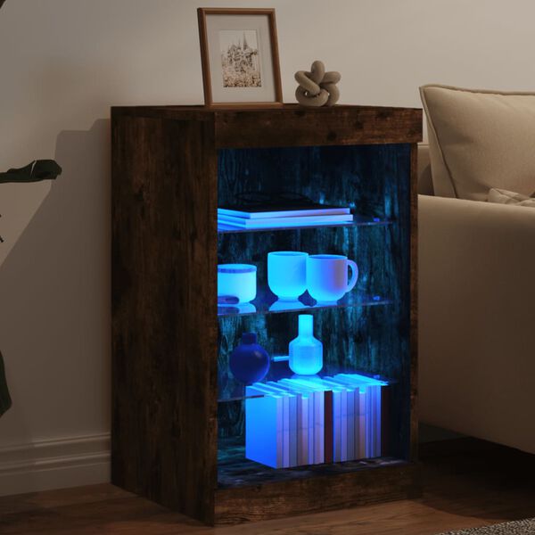 vidaXL Sideboard mit LED-Leuchten R&auml;uchereiche 41x37x67 cm